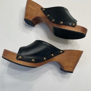 BONGO wooden  heel sandals vintage slide size 6